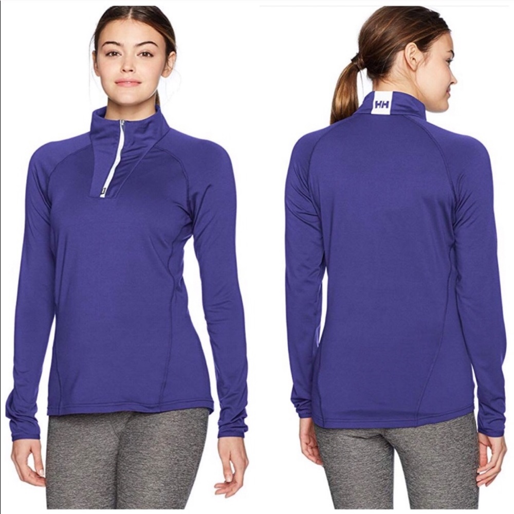 Helly Hansen Quarter Zip Phantom Pullover in Purple - size L/XL
